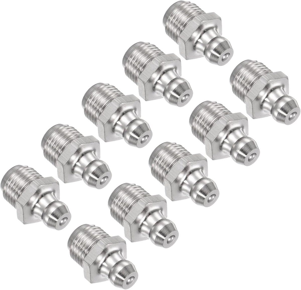 Recht van ijzer, vernikkeld, schroefdraad G1/8, breedte 11 mm, hydraulische smeernippel - (toepassingen: ontbrekende of gebroken armaturen vervangen), 10 stuks