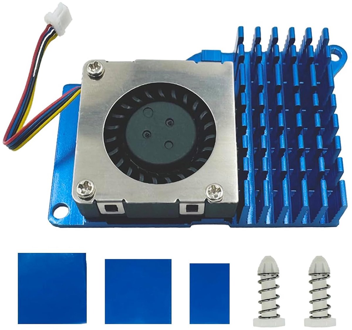 Cooler voor Raspberry Pi 5 met Temperatuurgestuurde Ventilator, Koellichaam Van Aluminium Compatibel met Raspberry Pi 5 (Blauw)