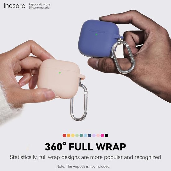 Compatible with AirPods 4 Case - Light Pink - Silicone Protective Case Cover for Apple Air Pod 4 (2024/ANC), Unisex Design, with Cleaning Kit — afbeelding 2