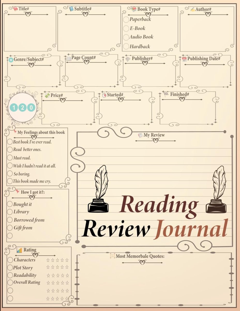 Review journal: Reading log to keep tracking and reviewing your favorite books