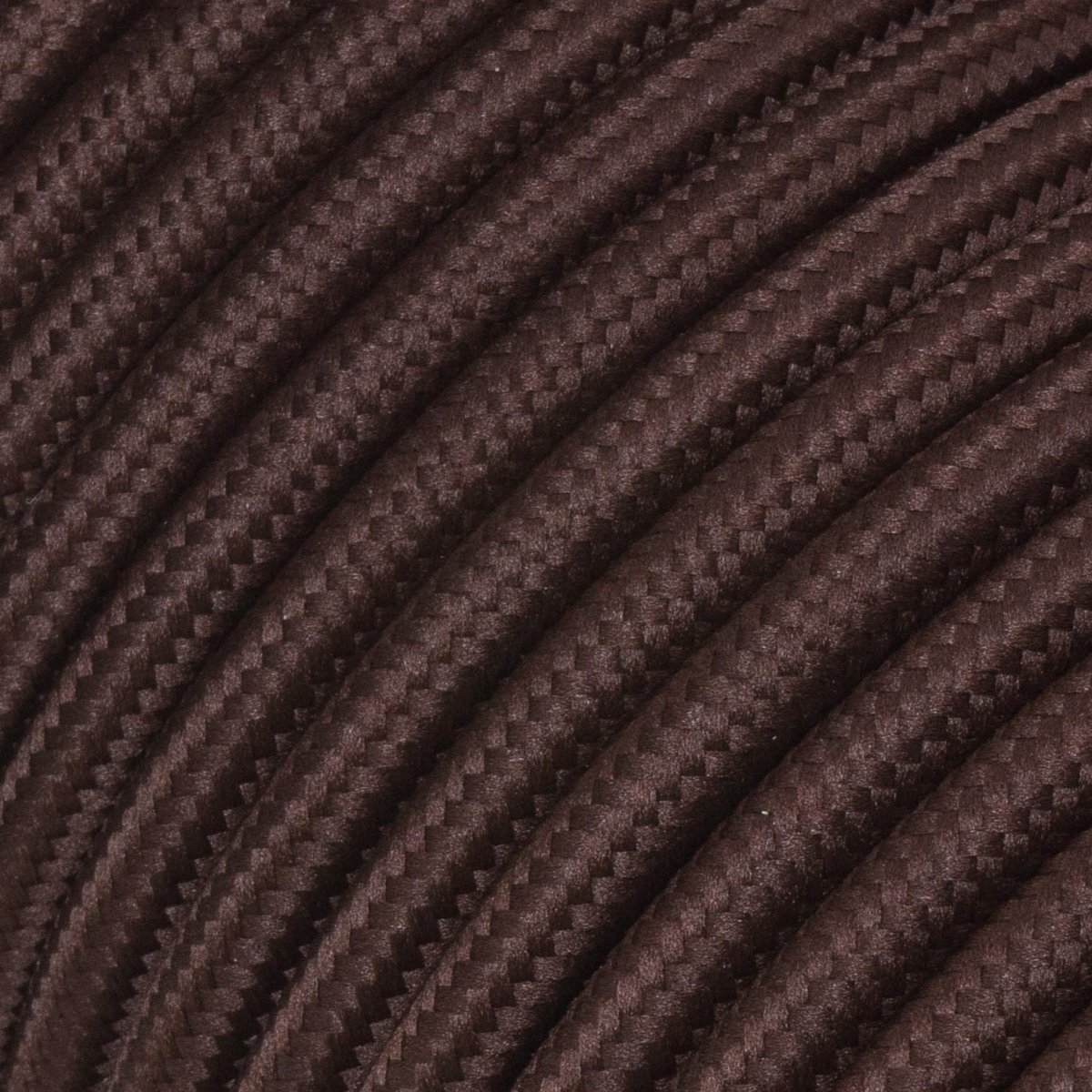 Textielkabel voor lamp, stofkabel 3-aderig (3 x 0,75 mm²), bruin (donkerbruin) - 5 meter