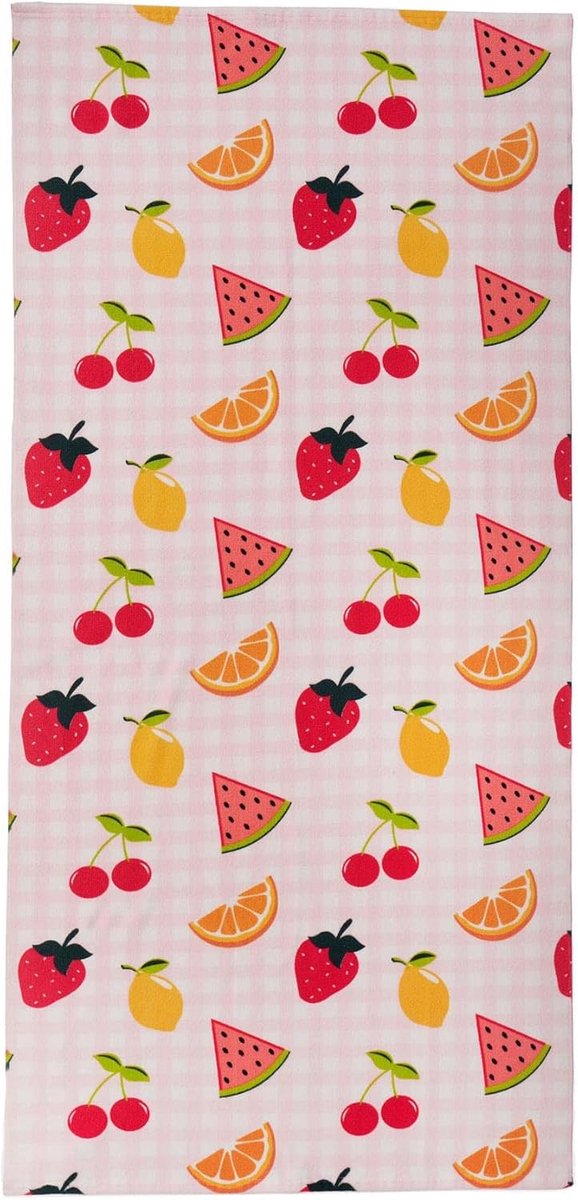 Strandhanddoeken voor kinderen, zwembad zwemmen sneldrogende reishanddoek, ligstoel microvezel grote strandhanddoek volwassenen vakantie benodigdheden, fruit, 71 x 152 cm