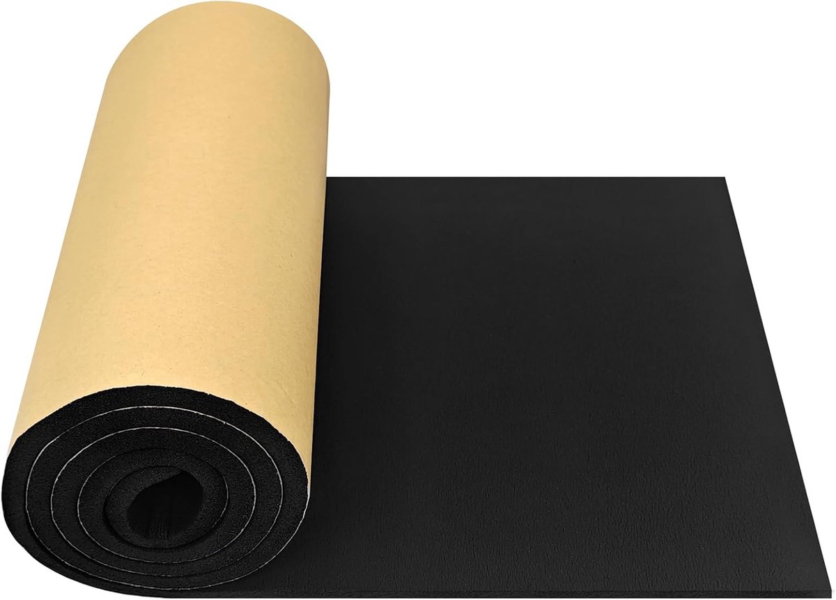 Zelfklevend, 150 cm x 30 cm x 1 cm, isolatiemat, isolatie, geluidsisolatie, warmte-isolatie, vuurvast, vochtbestendig, waterdicht, voor auto en woonkamer