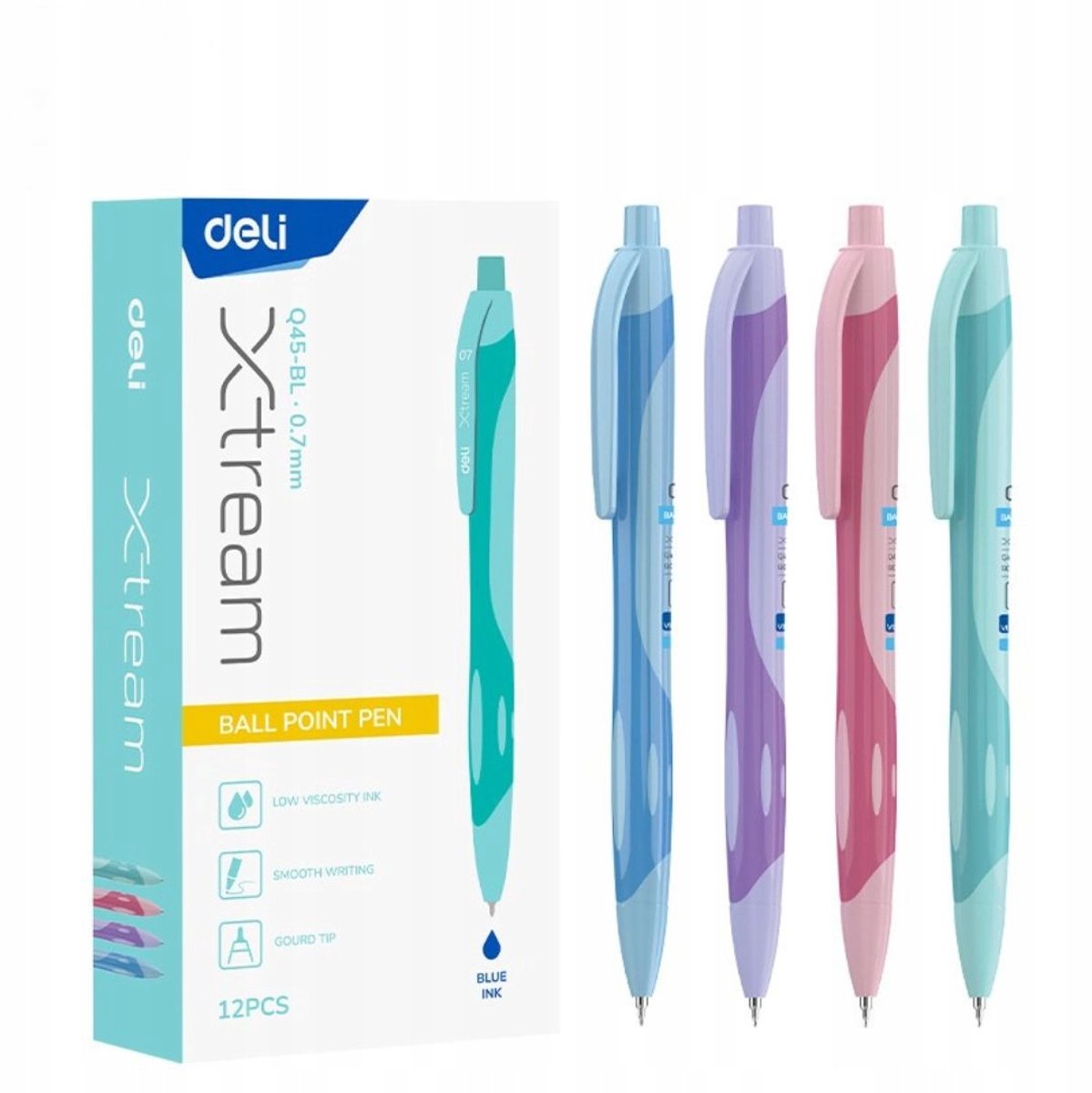 DELI XTREAM Automatische Pen 0.7mm Blauw - Comfortabel Schrijven