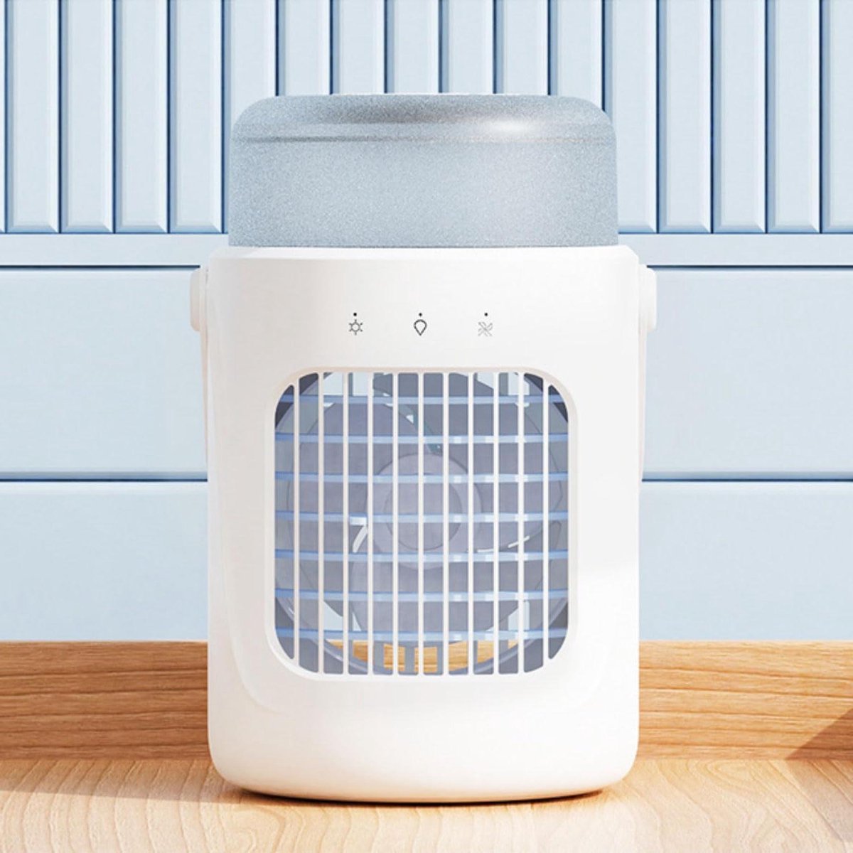 Draagbare Airconditioner - Mini Koeler Ventilator - Persoonlijke Koeling - 3 Snelheden 7 Kleuren - 145 x 235 cm - Wit