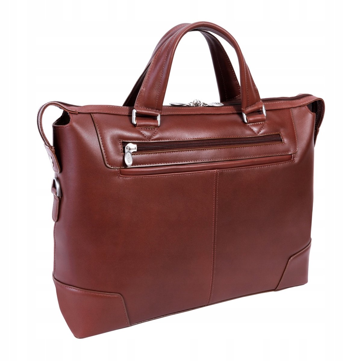 Merkloze Laptoptas Leer Bruin 17 inch