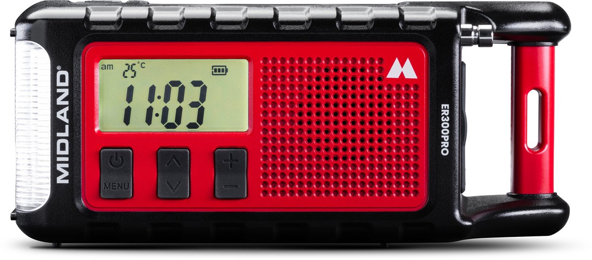 Midland ER300 PRO Bluetooth Emergency Radio C1663 Dynamo Zaklamp BT-speaker Zonnecel - Noodradio