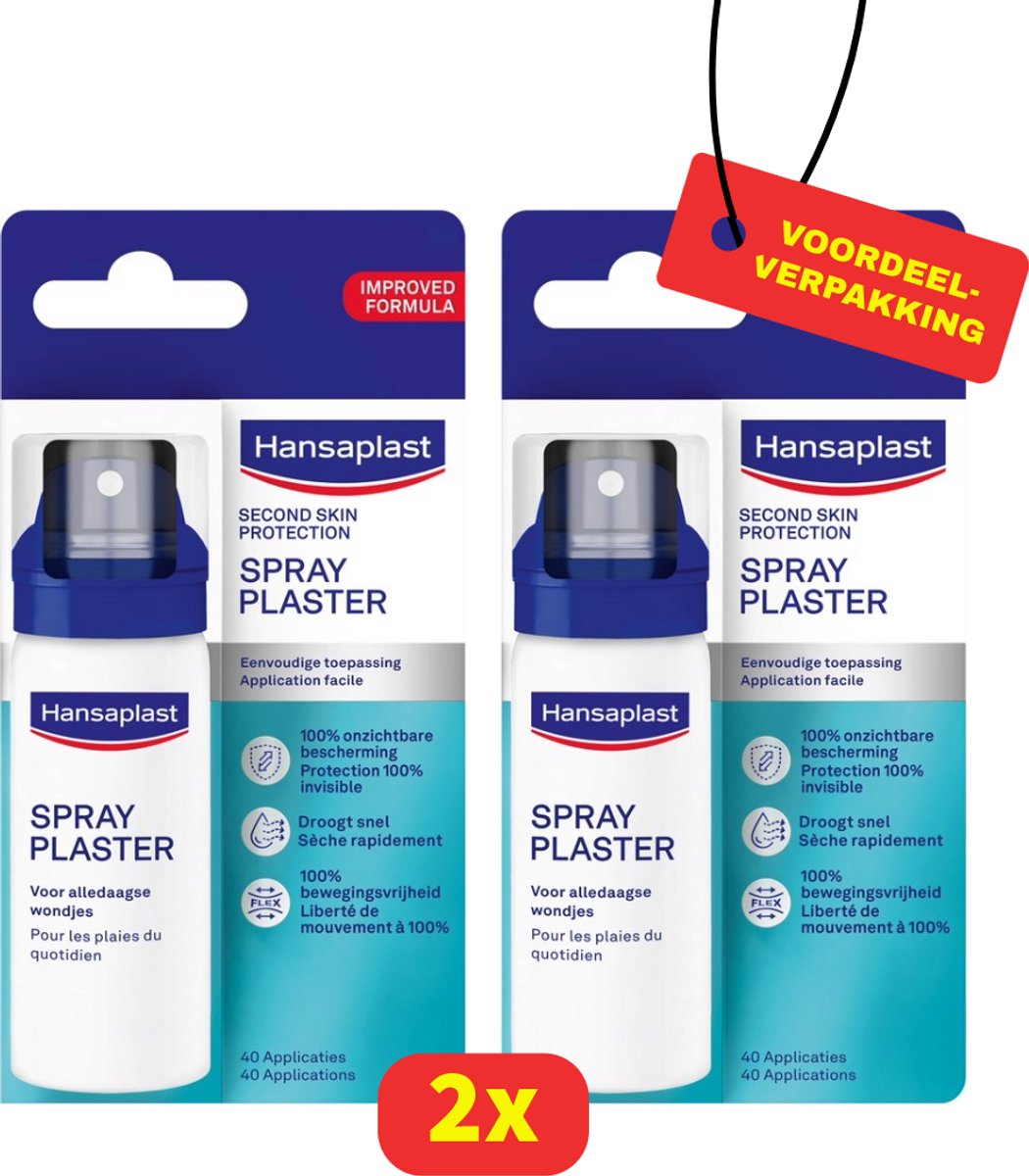 Hansaplast Second Skin Spray Plaster - Pleister Spray - Wondverzorging - 2x 40ml - Voordeelverpakking!