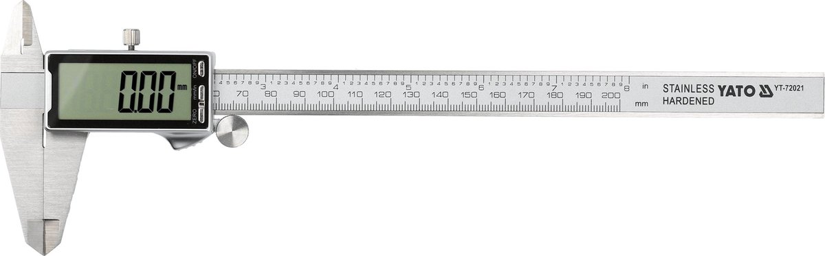Professionele Digitale Schuifmaat 150 mm - RVS SS 4Cr13 - DIN 862 Standaard - Nauwkeurigheid ±0,03 mm - Groot 2.4" LCD Display - Elektronische Schuifmaat met Dieptemeter in mm / Inches