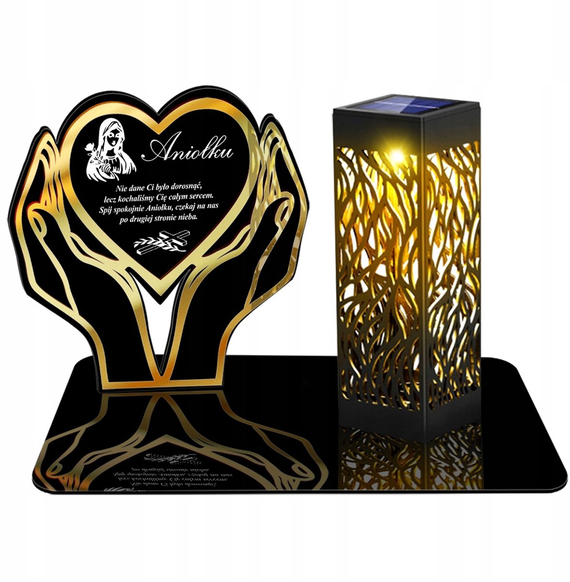 Zonne-LED Znicz XL Hart - Elegante Grafdecoratie