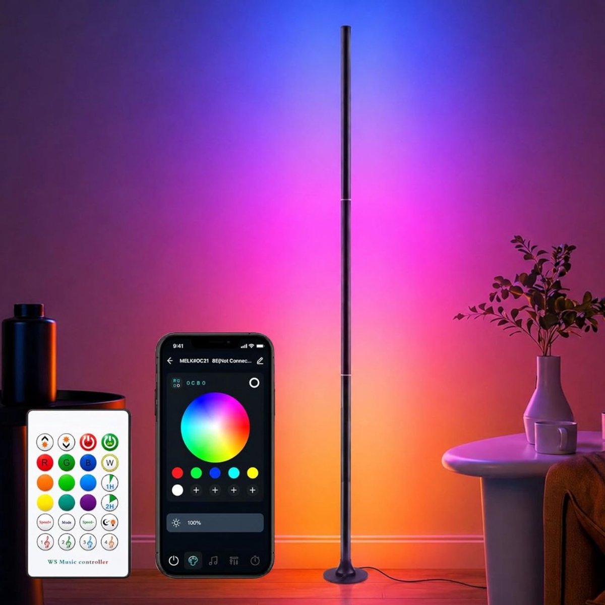 Zavio® Hoeklamp - Vloerlamp - Staande Lamp