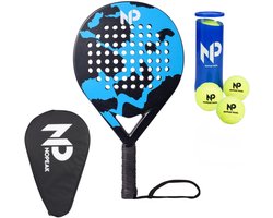 No Peak Padelracket Blauw – Inclusief Padeltas en Padelballen – Padel racket