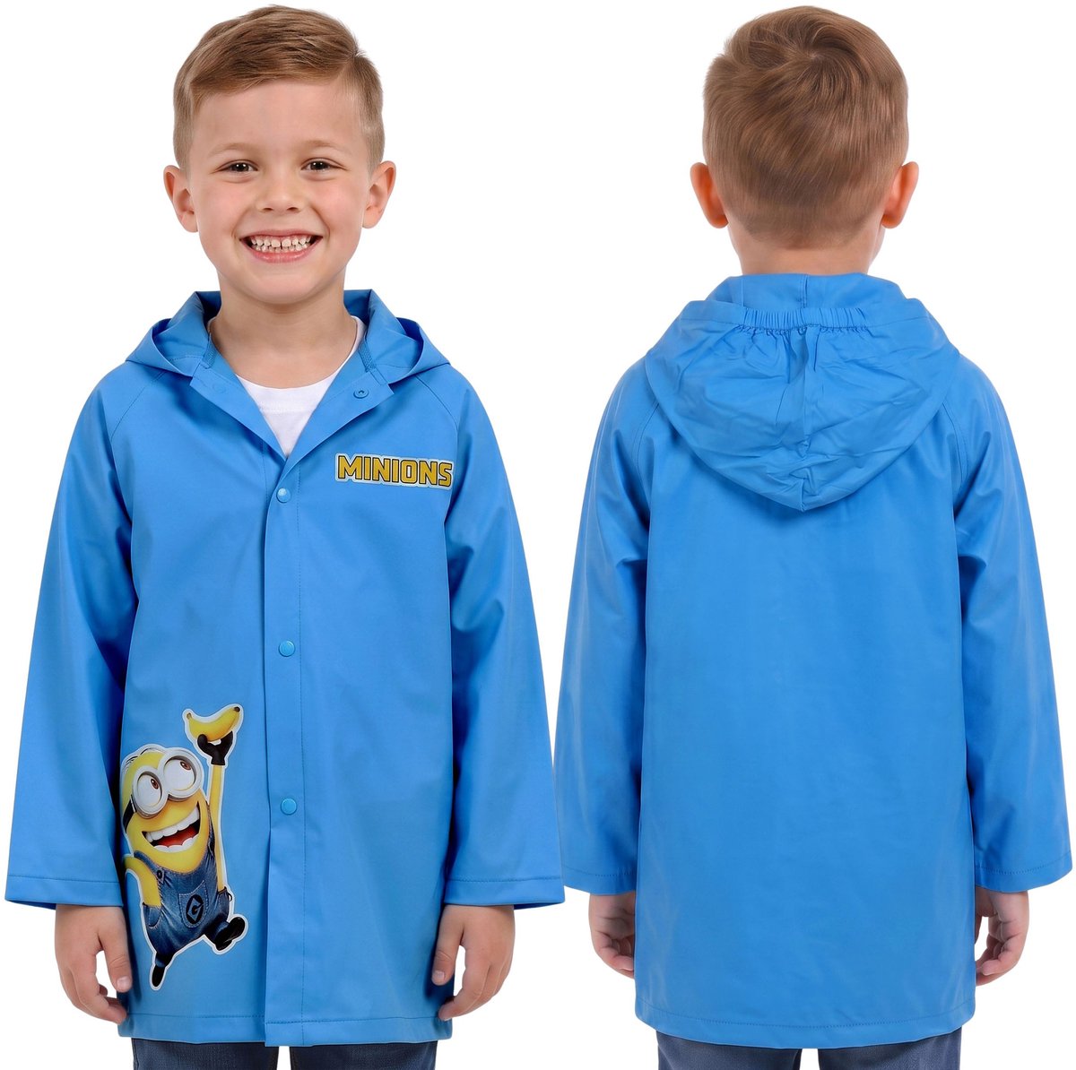 Minions Blauw, jongensregenjas MET CAPUCHON, cape VOOR JONGENS 122/128