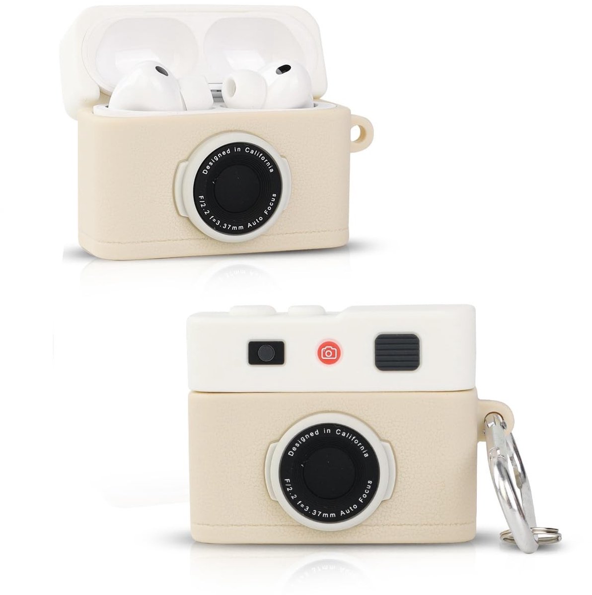 SolidKeus - Beschermhoes voor AirPods Pro 3 met Camera Ontwerp en Sleutelhanger