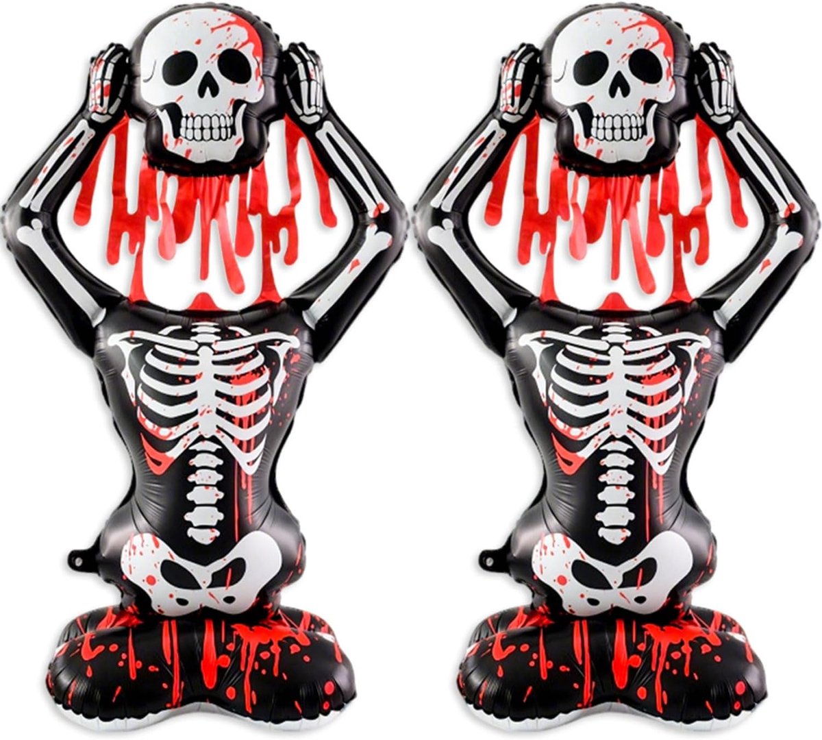 Halloween-ballonnen - Halloween Griezel Folie Ballonnen - Folieballon Skelet - Folieballon Ballon - Halloween Decoratie - Voor helium, decoratieve aluminiumfolie ballon voor kinderverjaardagen en Halloween‑themafeesten - 84 × 100 cm -