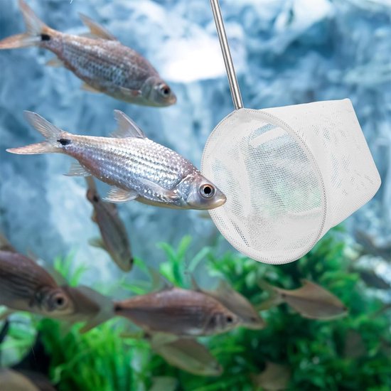 Aquarium Schepnet - Visnet - Waterplanten Verwijderen - Uitschuifbaar Handvat - 8 cm - Wit — afbeelding 4