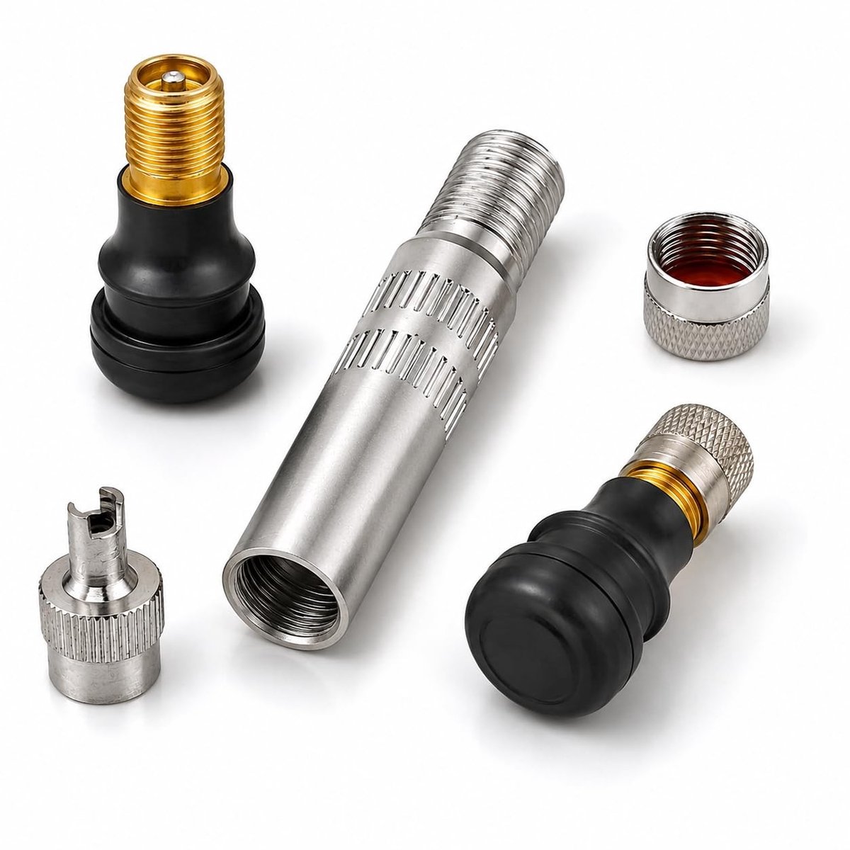 SolidKeus - Tubeless Ventielset voor E-Scooter met 2 Ventielen en Adapter