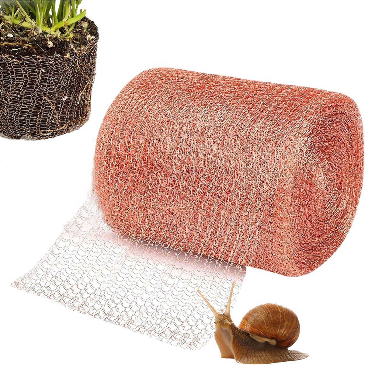 Koperen gaasnet-Koper Net Tegen Ratten En Insecten 6 Meter – 127 mm x 6 m – Slakkenafweer Gaas – Slakkenbestrijding voor tuin en moestuin – Koperband voor plantbescherming