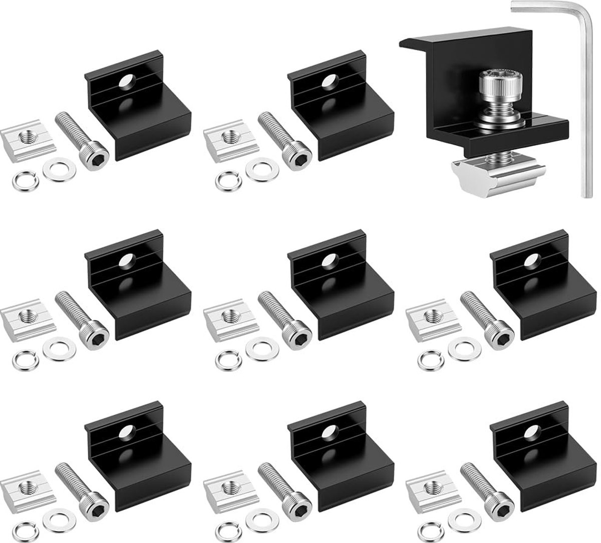 SolidKeus - 8 Stuks Solar Panel Bevestigingsbeugels, Aluminium Z-Brackets