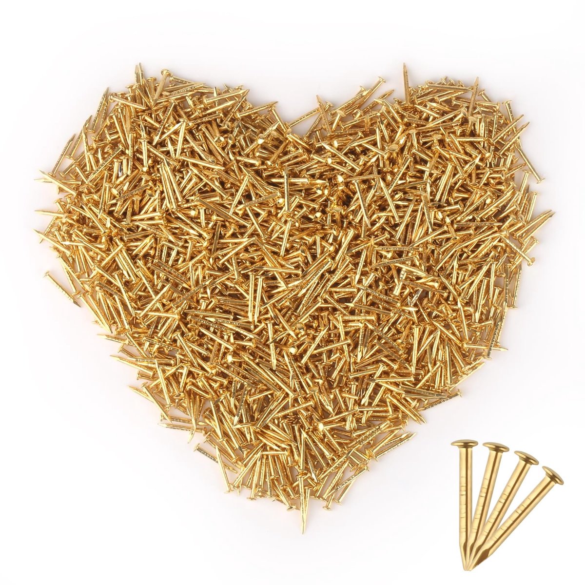 SolidKeus - 1500 Stuks Kleine Gouden Spijkers voor DIY Klussen
