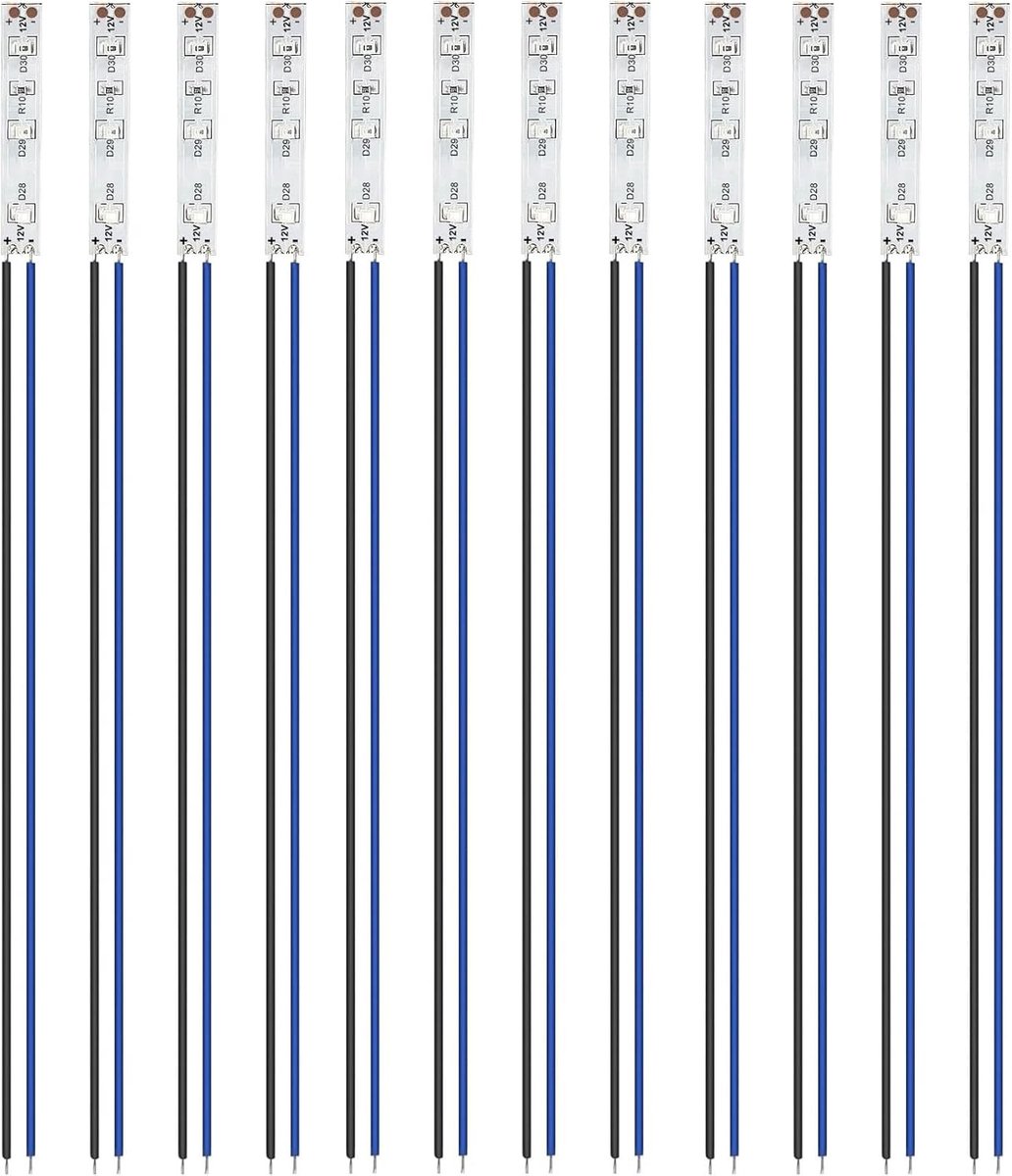 12 Stuks 50 mm Voorbedrade LED SMD 2835 Modelbouw Verlichting 12-18 V Blauw voor Creatieve Projecten