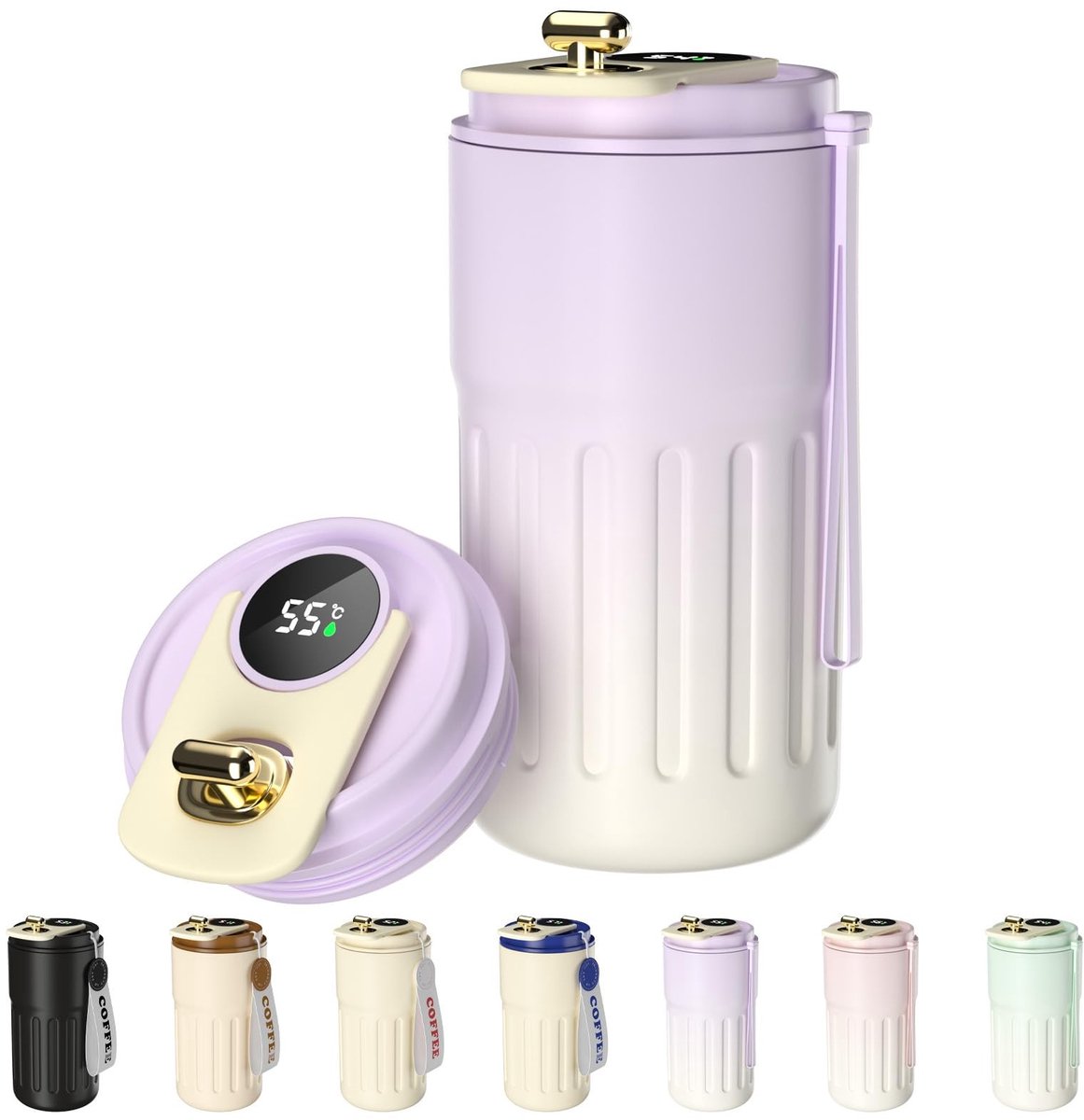 SolidKeus - Thermos Koffiemok met Digitale Weergave, 410ml