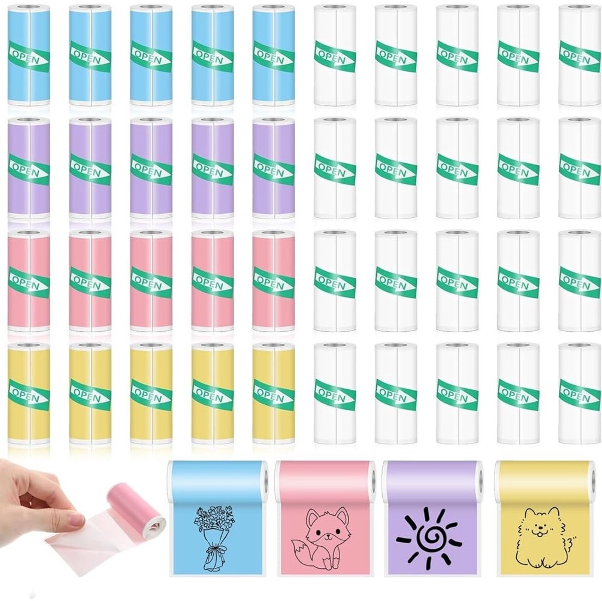 SolidKeus - 40 Rollen Thermisch Printerlabelpapier voor Mini-printers