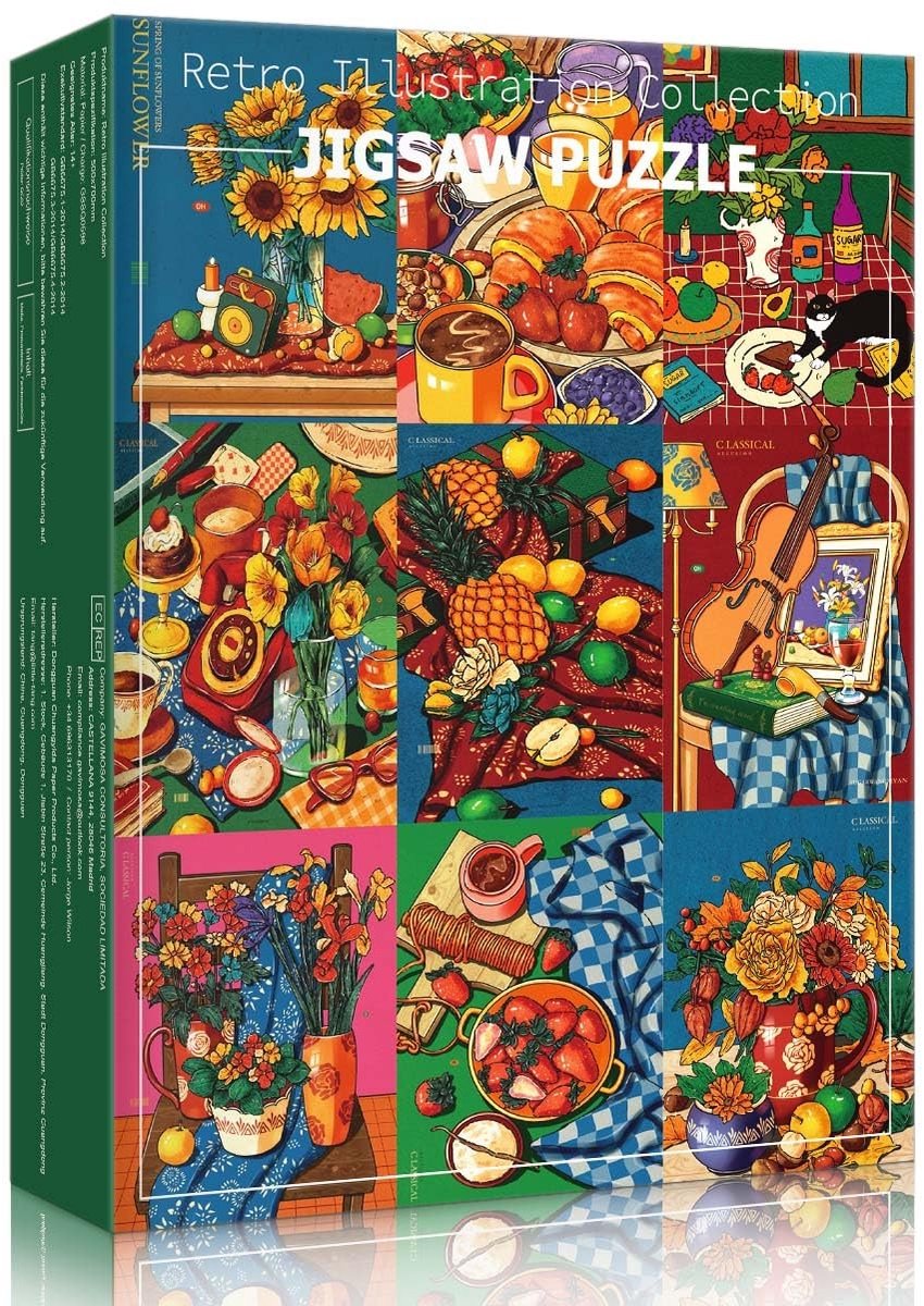 SolidKeus - 1000 Stukjes Puzzel met Retro Chic Ontwerp