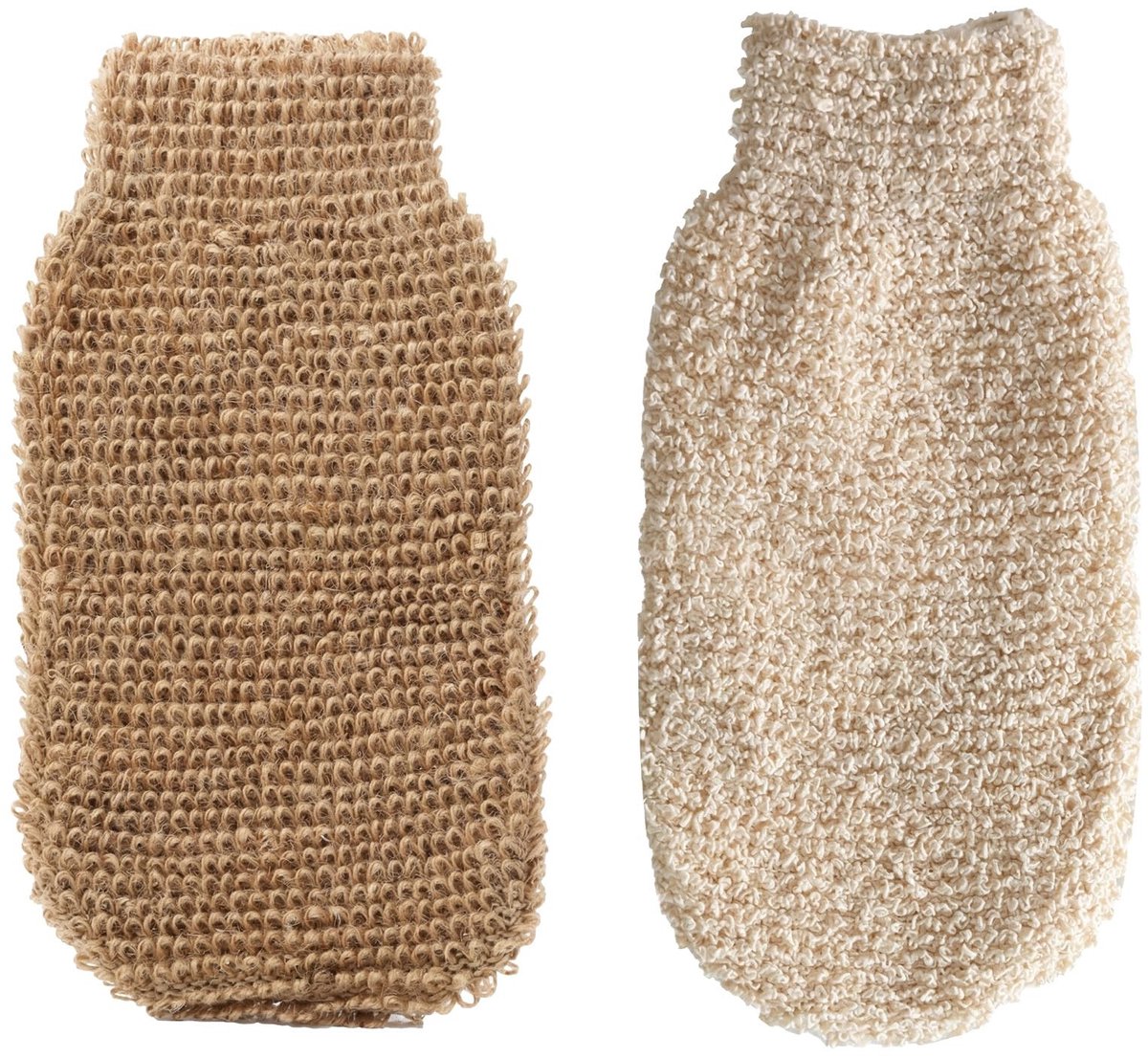 SolidKeus - Set van 2 Exfoliatiehandschoenen van Jute en Hennep