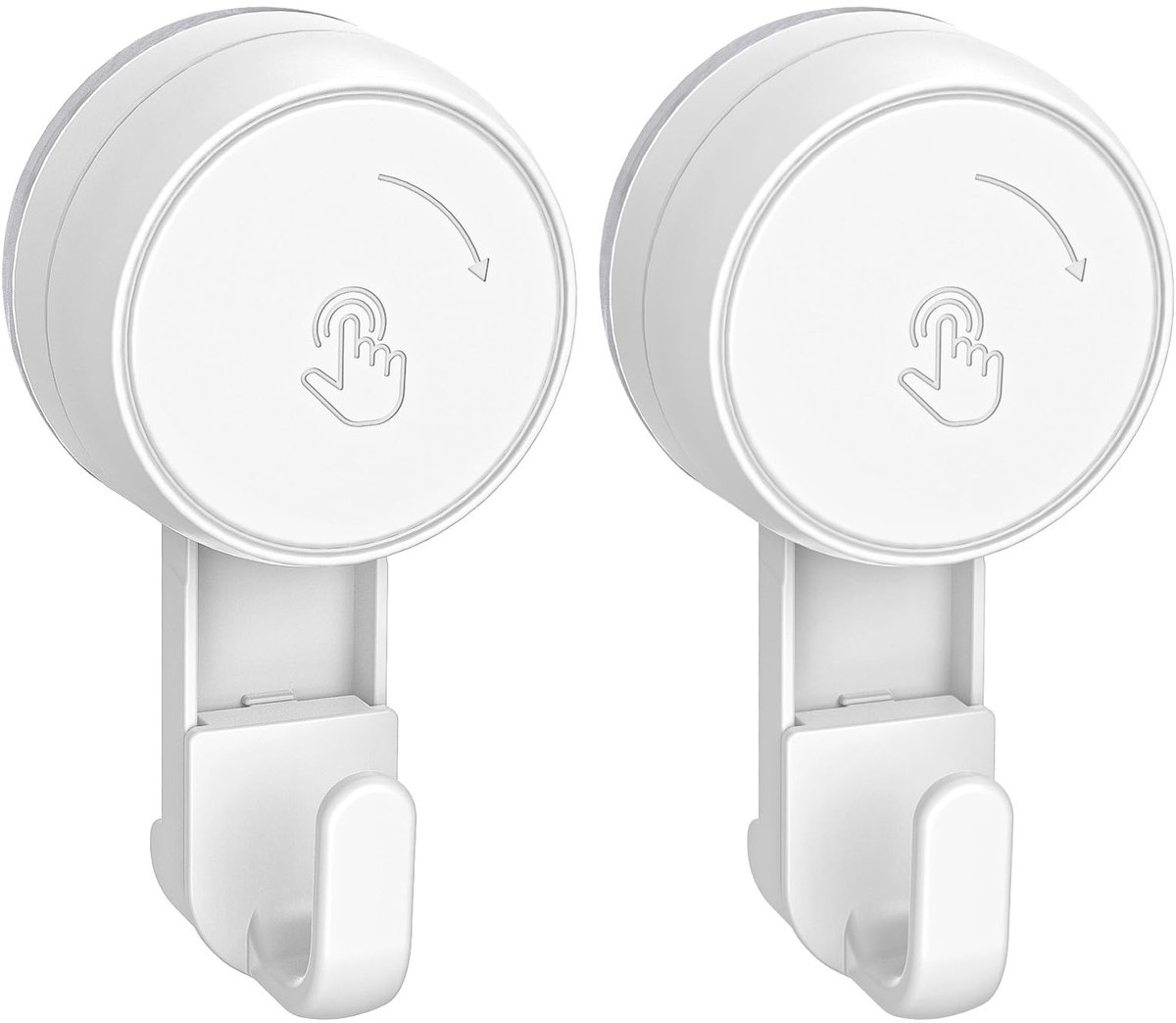 SolidKeus - 2-Pack Zuignappen met Haak voor Badkamer en Keuken