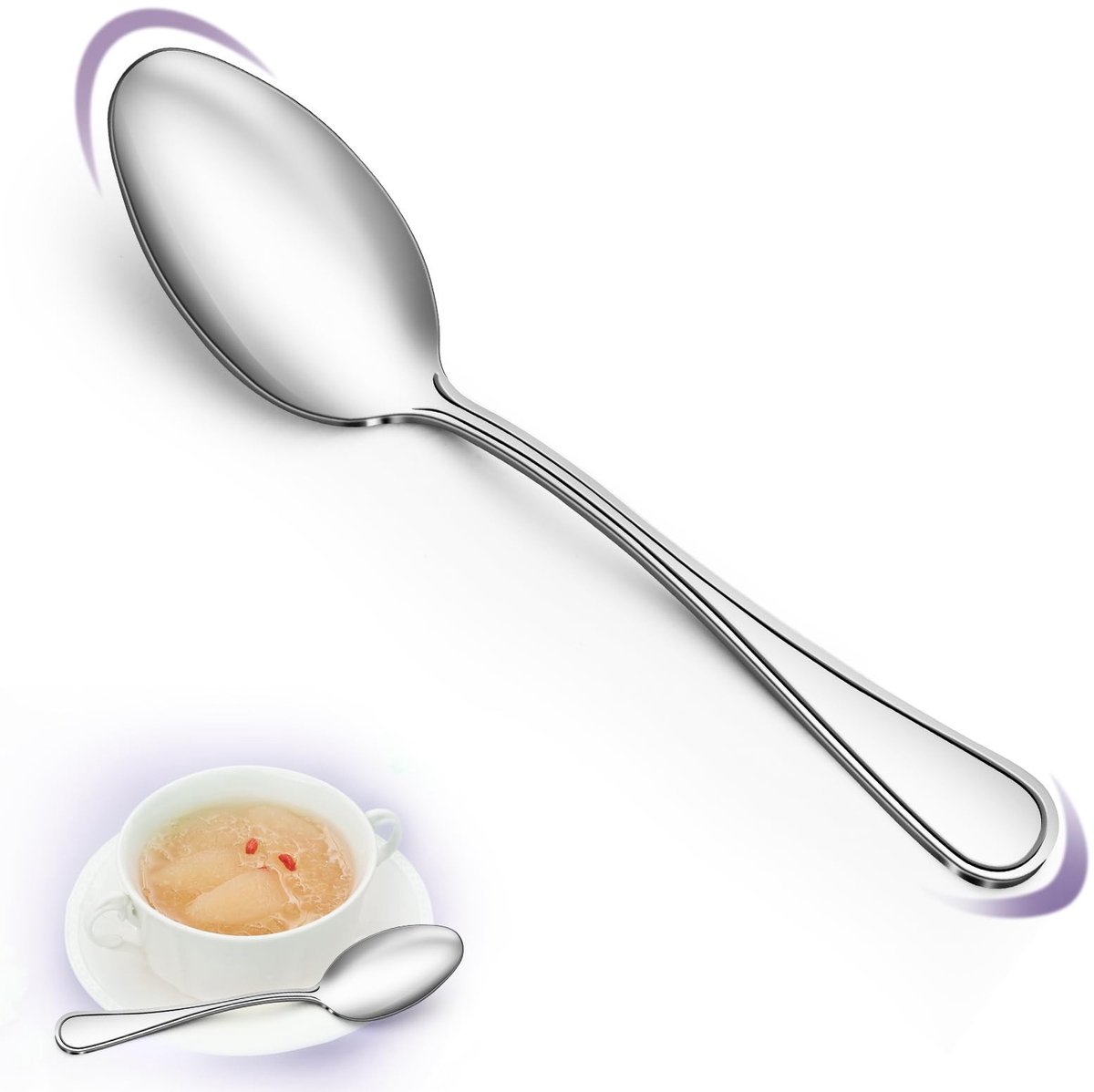 SolidKeus - Set van 24 RVS Soeplepels voor Thuis en Restaurant