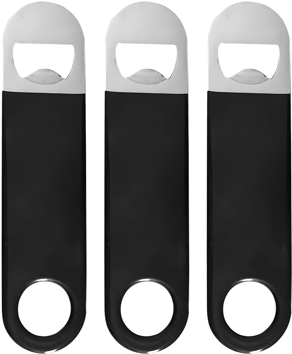 SolidKeus - Set van 3 RVS Flessenopeners met Antislip Handgreep