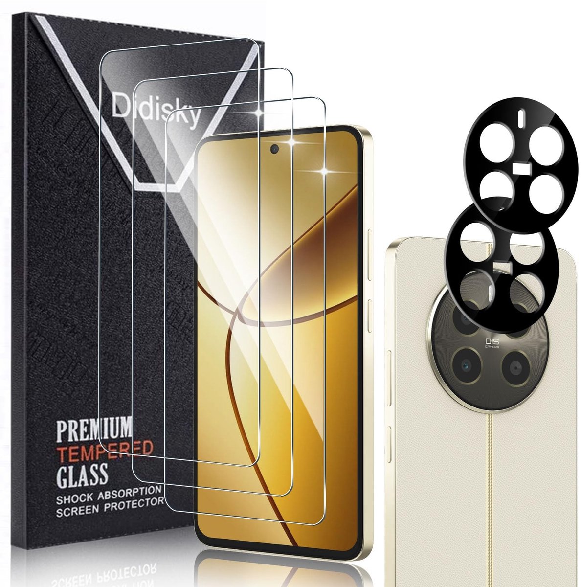 SolidKeus - 3x Screen Protector en 2x Camera Lens Protector voor Smartphones