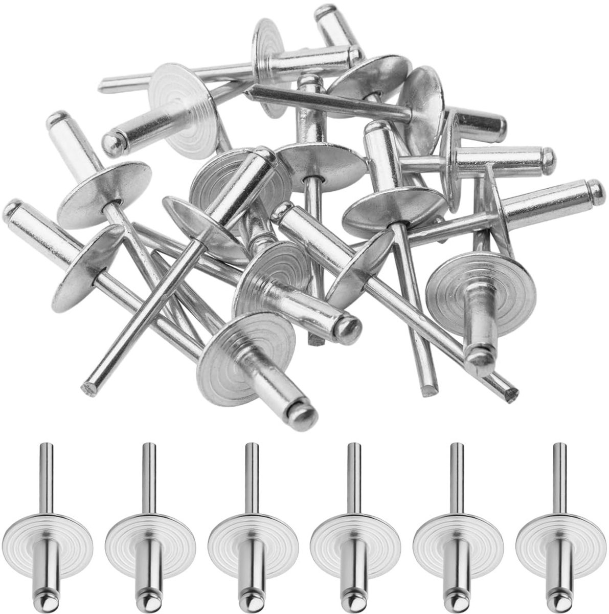 SolidKeus - 120 Stuks Aluminium Blindklinknagels met Grote Kop, 4,8x16 mm