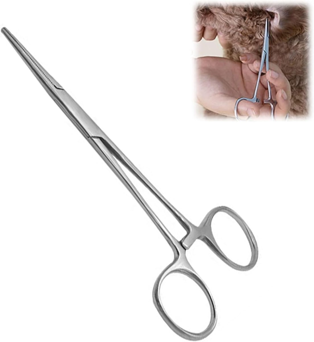 Multifunctionele hemostatische pincet voor vissen, piercen, dierenartswerk en haarverwijdering