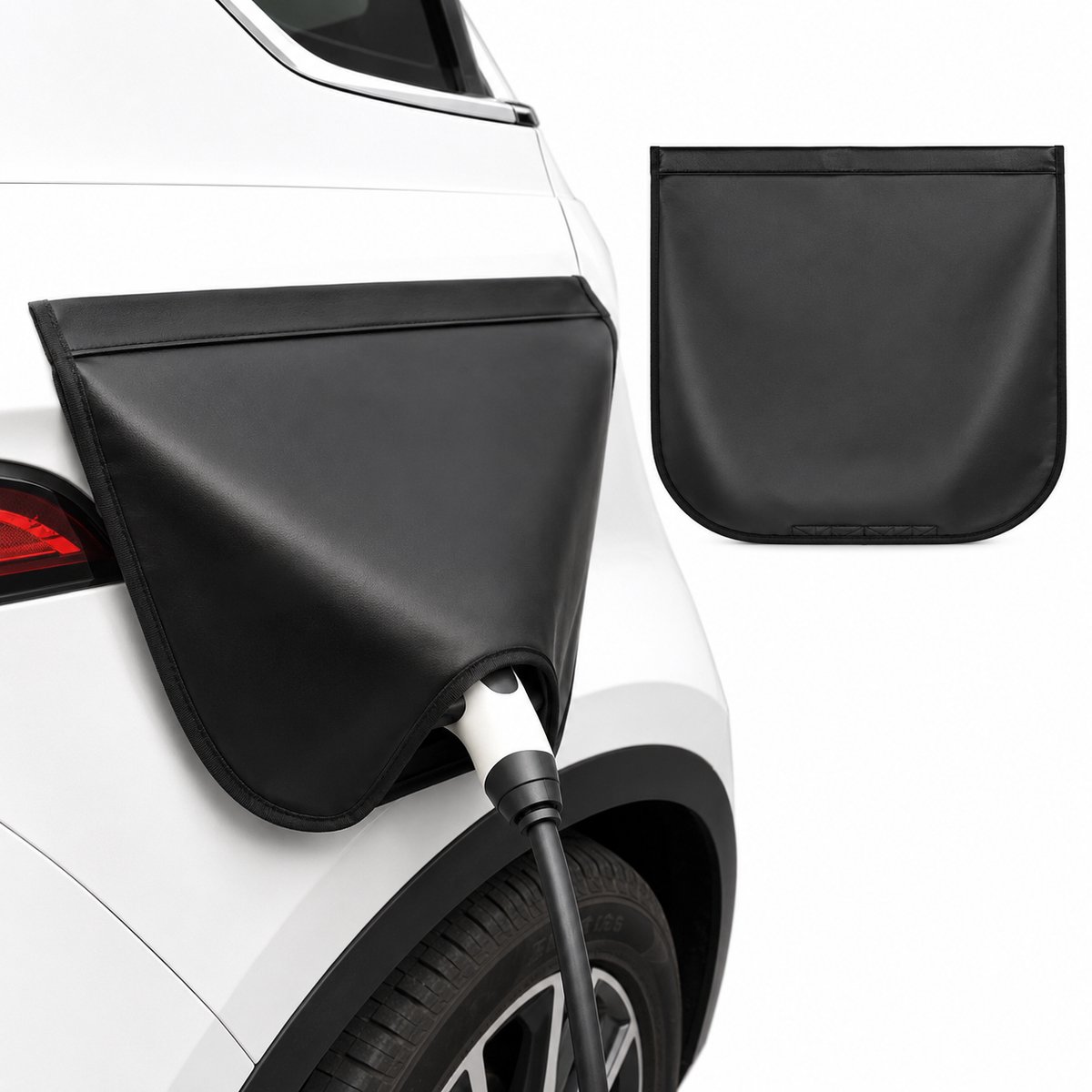 Regenhoes voor Oplaadpistool - Magnetisch - EV Laadpoort - Zwart