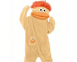 Casalora® Silly Onesie Geel pluche monsteronesie pyjama's, gezellige full-body slaapkleding met zachte stof, lange mouwen, schattig cartoondesign