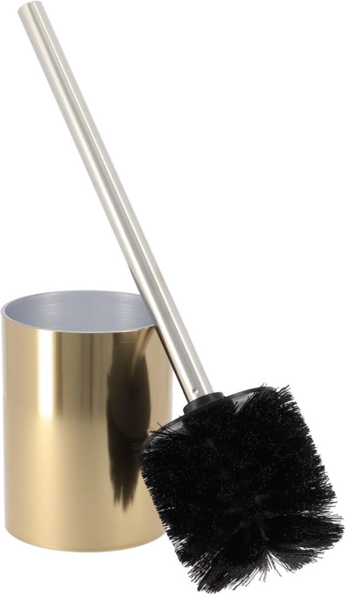 Tendance toiletborstel Monaco - goud - H38 x D10 cm - kunststof - metaaleffect - wc borstel
