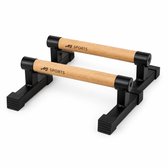 AJ-Sports Houten Parallettes - Opdruksteunen - Calisthenics - Dip bars - Push up Grips - Push up bar - Calisthenics - Fitness - 10 CM Hoog!
