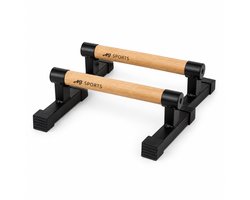 AJ-Sports Houten Parallettes - Opdruksteunen - Calisthenics - Dip bars - Push up Grips - Push up bar - Calisthenics - Fitness - 10 CM Hoog!