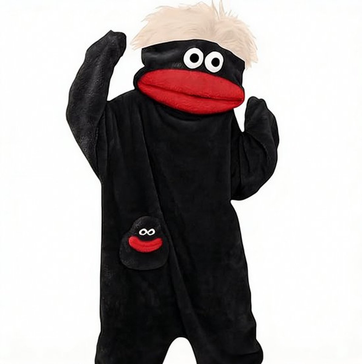 Casalora® Silly Onesie Zwart pluche monsteronesie pyjama's, gezellige full-body slaapkleding met zachte stof, lange mouwen, schattig cartoondesign