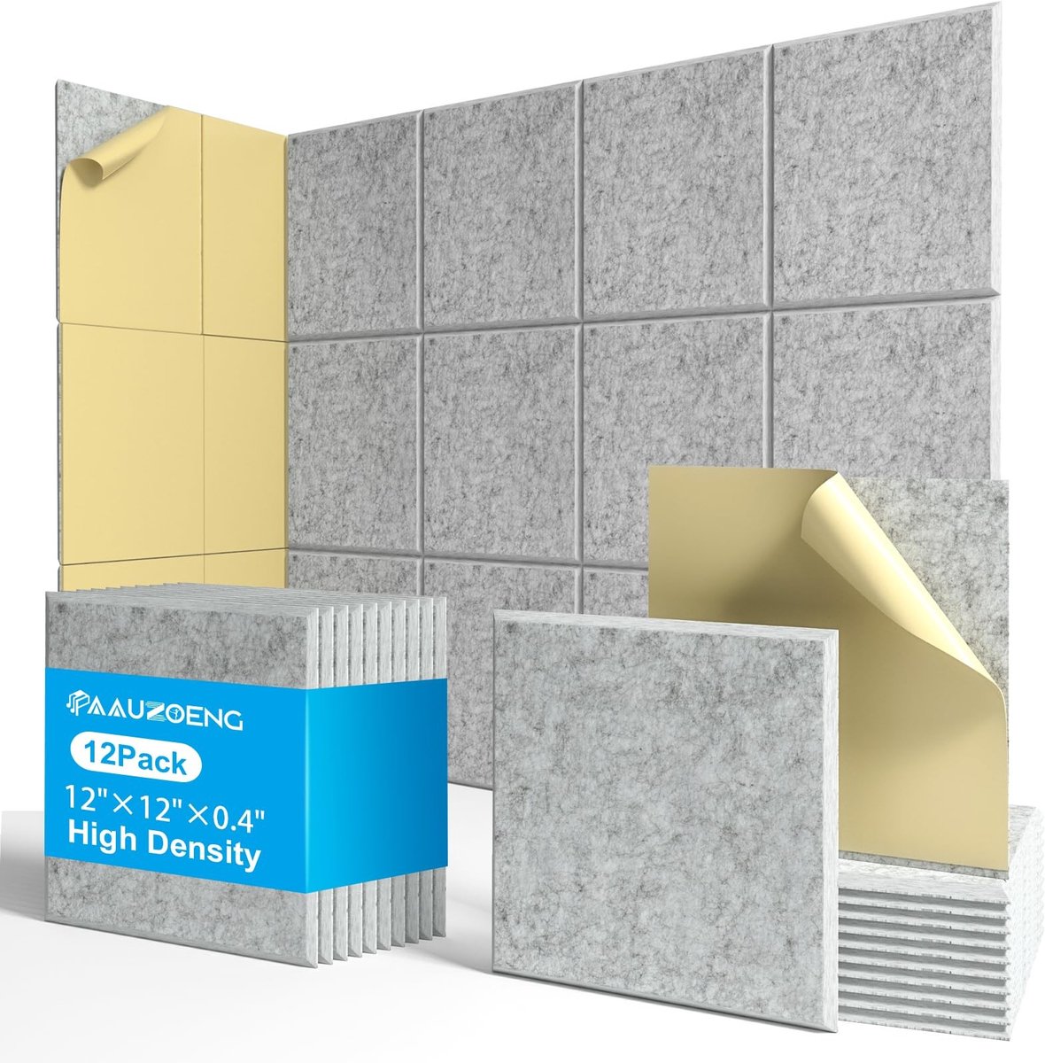 Omgoods - Set van 12 Premium Geluidsabsorberende Panels voor Studio's en Thuisbioscopen