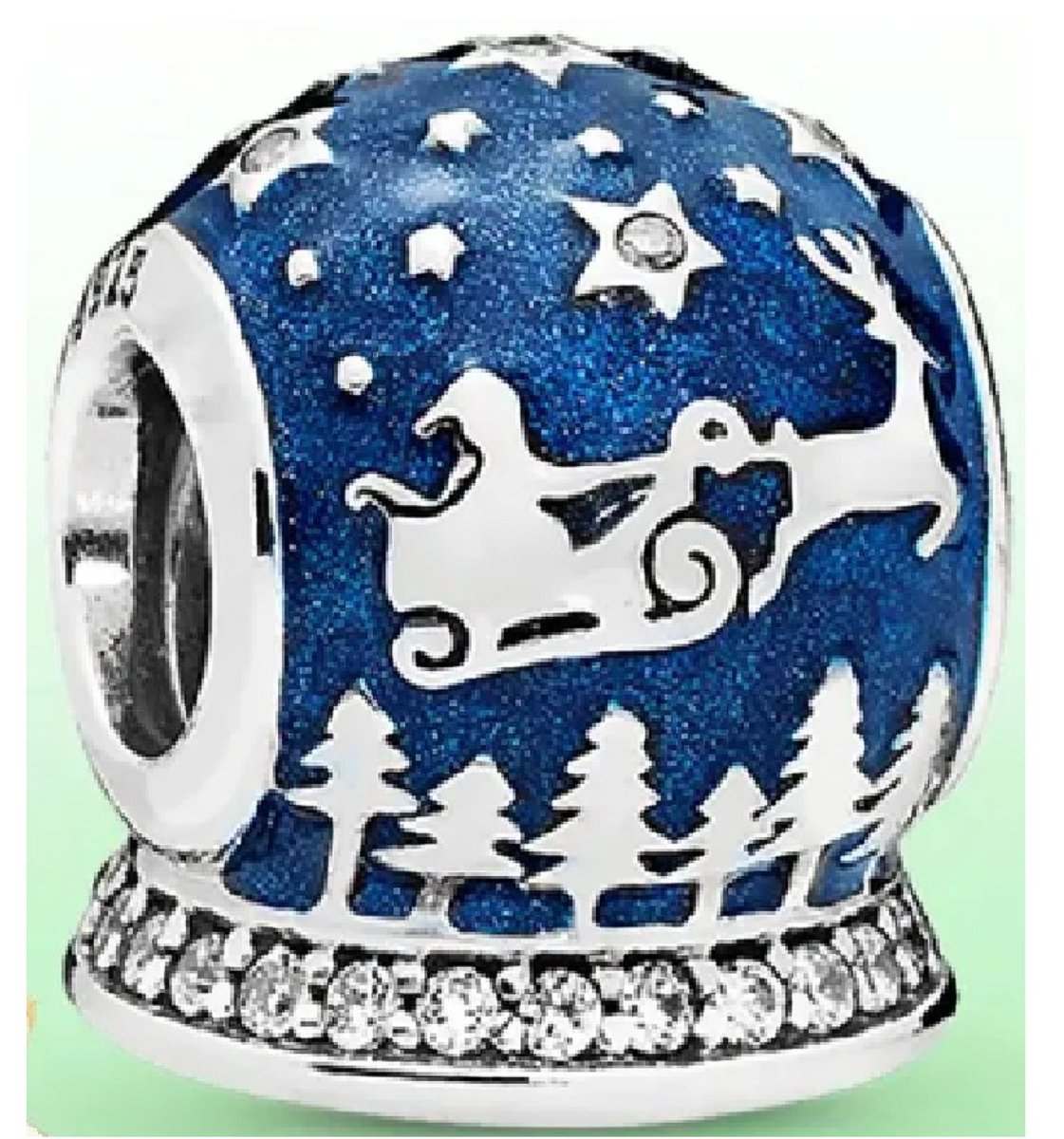 Hetty'S - Schattig echt zilver bedeltje - slee met Kerstman - past op de 'Pandora Stijl' armband