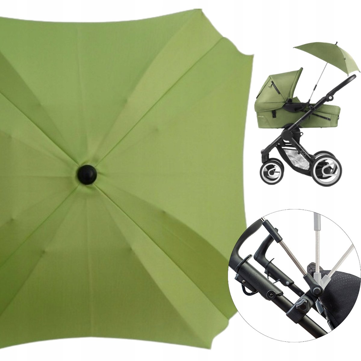 Skyline Kinderwagenparasol UV-bescherming Universeel Verstelbaar Vierkant