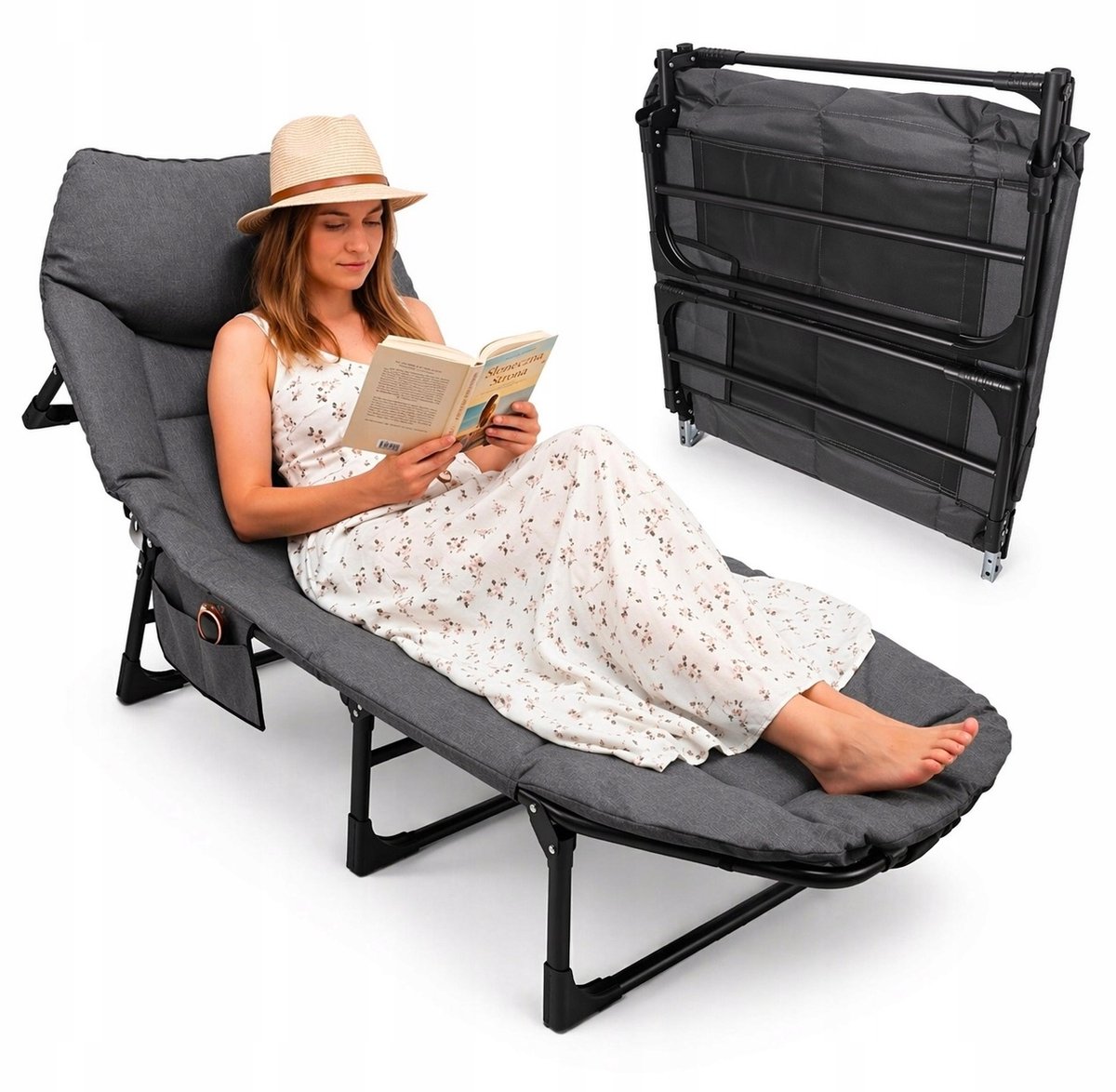 Opvouwbaar Campingbed met Matras en Rugleuning - 6 standen