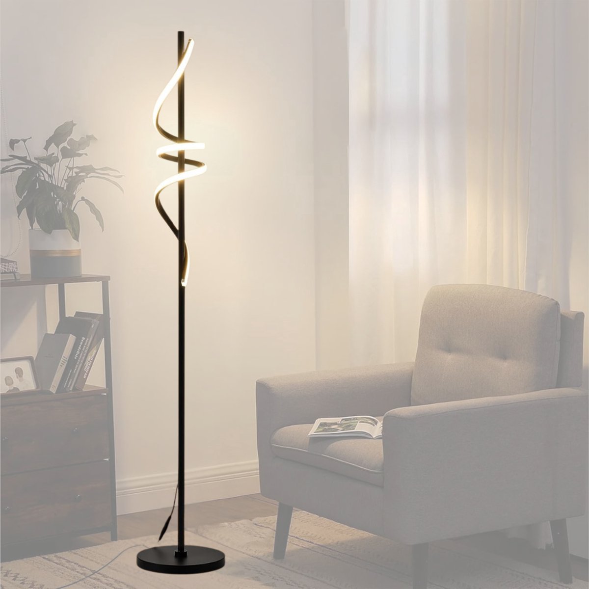 Zavio® Hoeklamp - Staande Lampen Woonkamer - Vloerlampen Woonkamer