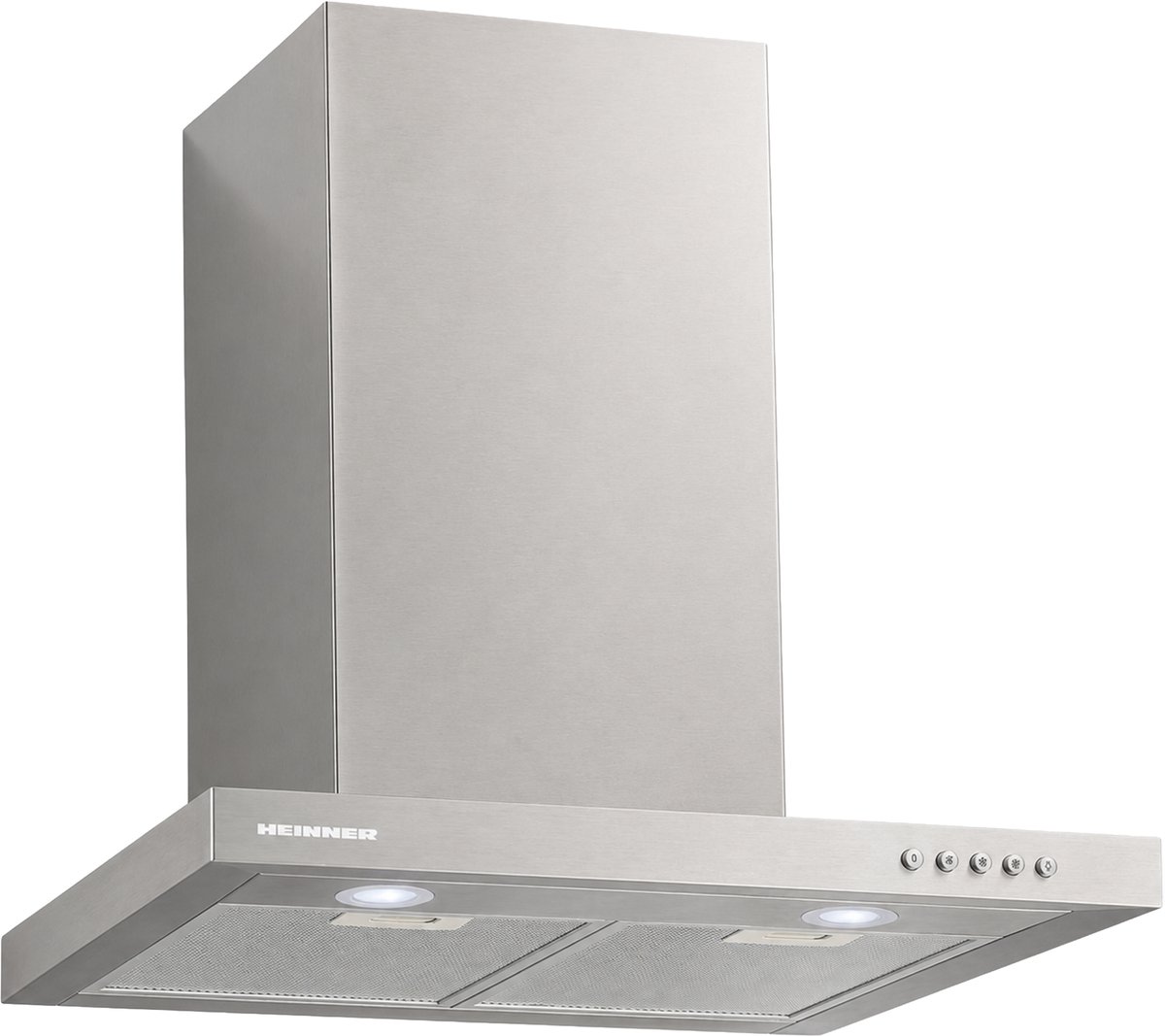 Heinner HDCH-660TSS Wandschouw Afzuigkap 60 cm – 568,4 m³/u – Energieklasse A+ – 3 Snelheden – 2×1,5W LED-verlichting – 190W Motor – 5 Jaar Garantie