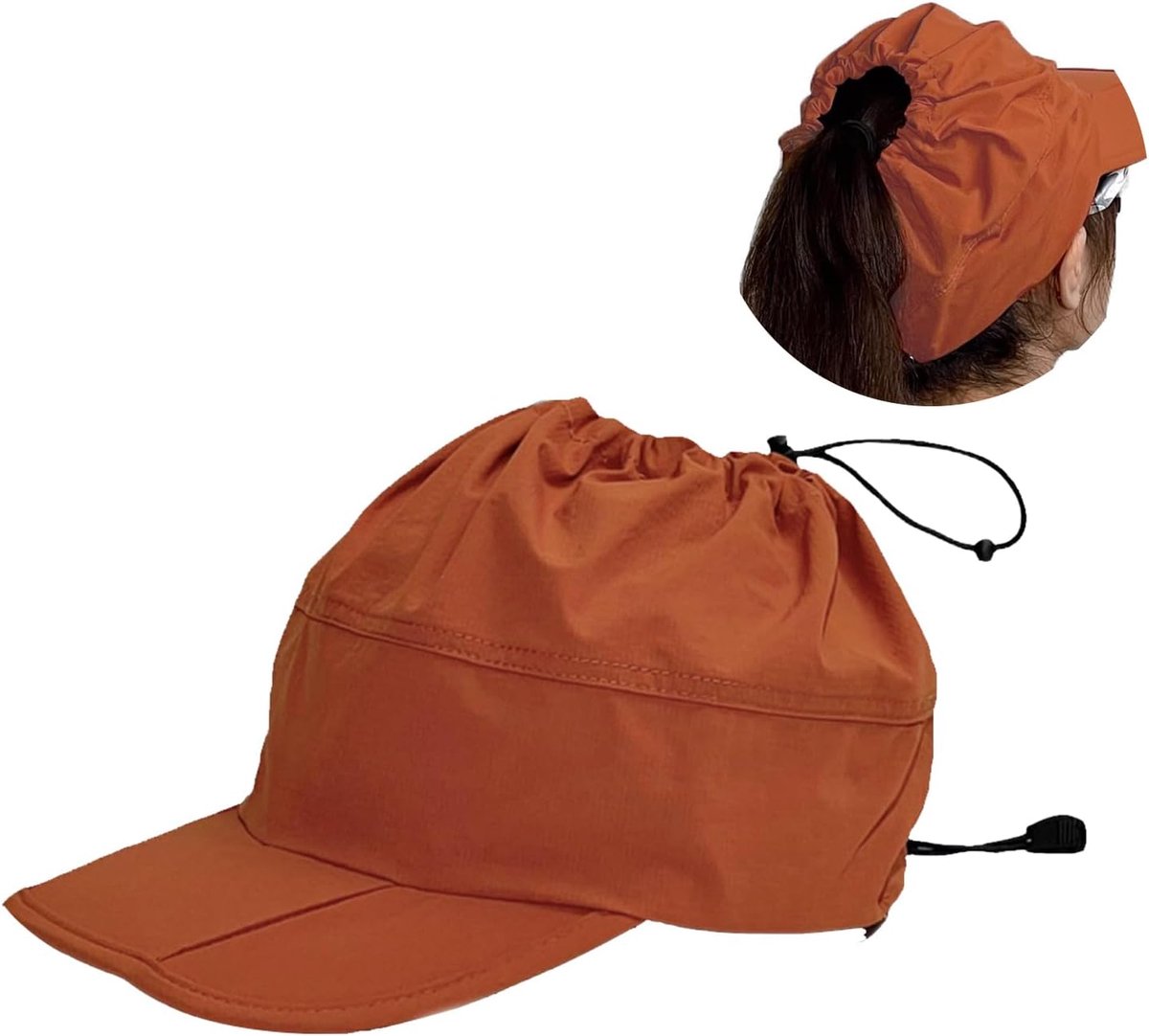 Honkbalpet voor dames, opvouwbaar paardenstaart-design, baseballcap voor dames, zonwering, sneldrogend, ademend, licht, sportmuts, verstelbaar