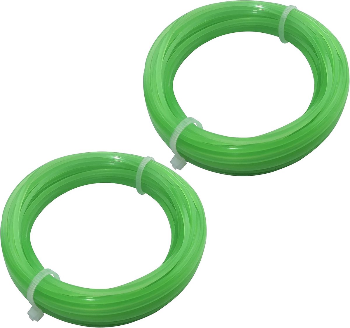 - C49964 - Set van 2 vierkante vervangende draadspoelen 1,3 mm x 10 m voor grasmaaier/trimmer - touw/spoel voor bosmaaier - nylon koord - kunststof - groene kleur