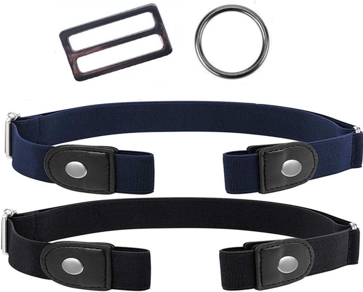 Riemen zonder gesp, riem voor dames, onzichtbare elastische riem voor jeansbroeken, uniseks riem zonder gesp, riem voor jeansbroeken, verstelbare riem zonder gesp